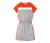 Robe en jersey, gris chiné-orange