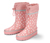 Bottes imperméables pour tout petit, rose avec imprimé gouttes