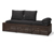 Canapé de couchage 2 en 1 avec coussin de relaxation confortable, noir