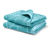 2 serviettes en jacquard, turquoise