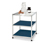 Table d'appoint en métal « CN3 » avec plateau supérieur en verre, bleue