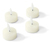 4 bougies chauffe-plat en cire avec LED, blanc crème