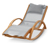 Chaise longue à bascule en bois de teck et tissus