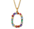 Collier avec pendentif en zircones multicolores
