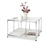 Table basse en métal « CN3 » avec 4 plateaux en verre, blanche