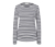 T-shirt manches longues en coton bio, bleu foncé-blanc - Bleu foncé et blanc à rayures