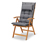 Chaise longue à dossier haut premium, gris clair