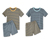 2 pyjamas pour tout-petits, jaune-gris à rayures