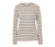 T-shirt manches longues en coton bio, beige-blanc - Beige-blanc à rayures