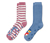 2 paires de chaussettes antidérapantes, 1x avec motif lapin, 1x avec motif hérisson
