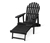 Chaise de jardin Adirondack avec partie pieds extensible, noire