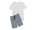 Pyjama court avec pantalon tissé
