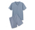 Haut bleu<br>Short bleu-bleu clair à imprimé intégral