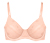 Soutien-gorge à armatures avec de la dentelle, abricot - Abricot et gris chiné
