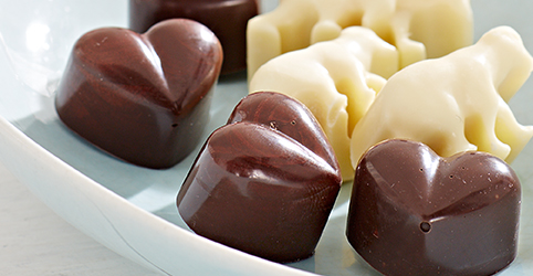 Cœurs en chocolat pimentés